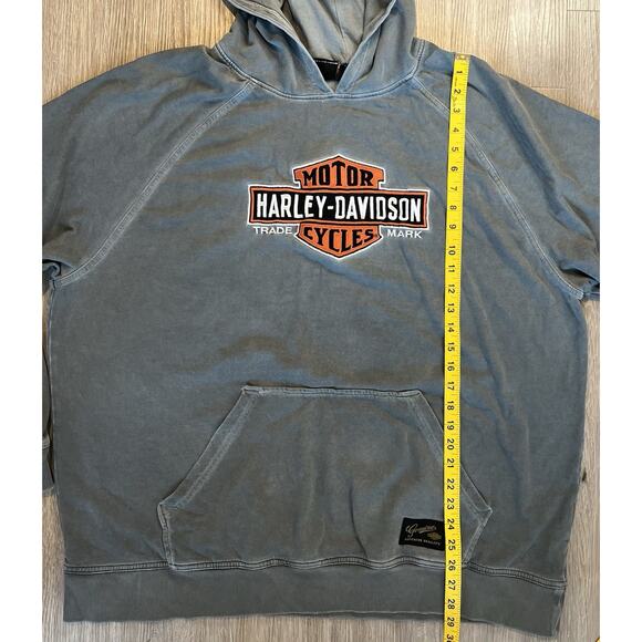 Harley-Davidson Hoodie 2XL Vintage Washed Gray, Genuine MotorClothes - Picture 7 of 8